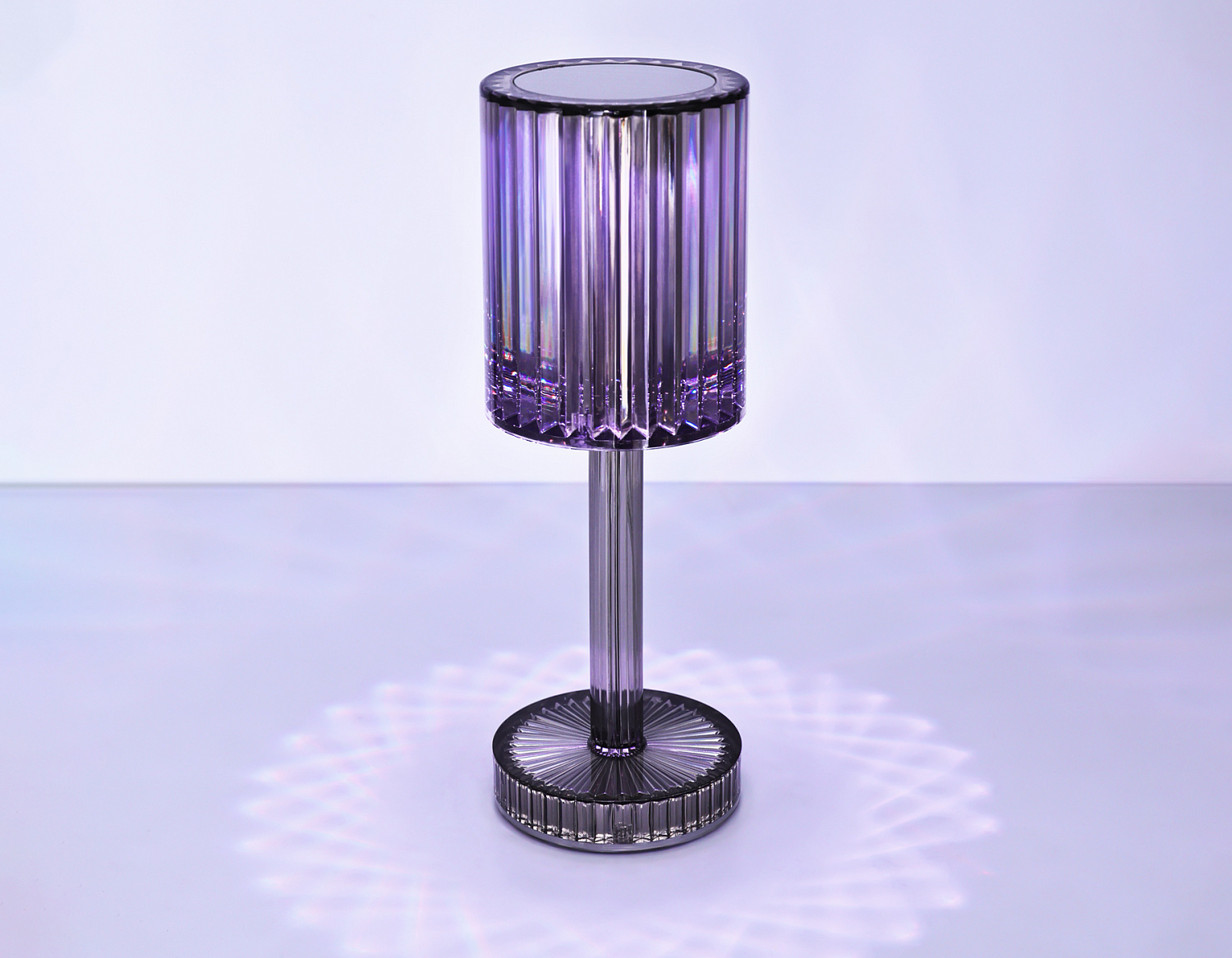 Настольная светодиодная лампа с сенсорным выключателем и пультом DE8071 GR серый LED RGB 3W (ПДУ RGB)