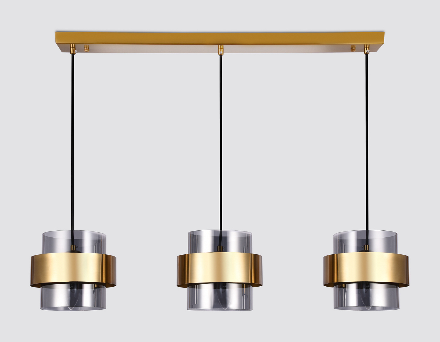 Подвесной светильник со сменной лампой TR3652/3 GD/SM золото/дымчатый E27/3 max 40W 820*180*700