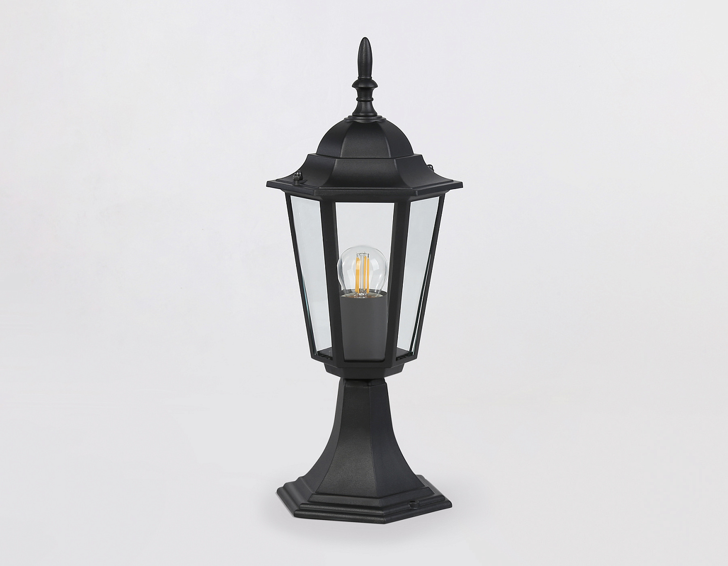 Уличный ландшафтный светильник ST2023 BK/CL черный/прозрачный IP54 E27 max 40W D150*400