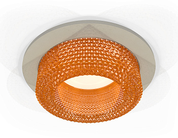 Комплект встраиваемого светильника с композитным хрусталем XC7623024 SGR/CF серый песок/кофе MR16 GU5.3 (C7623, N7195)