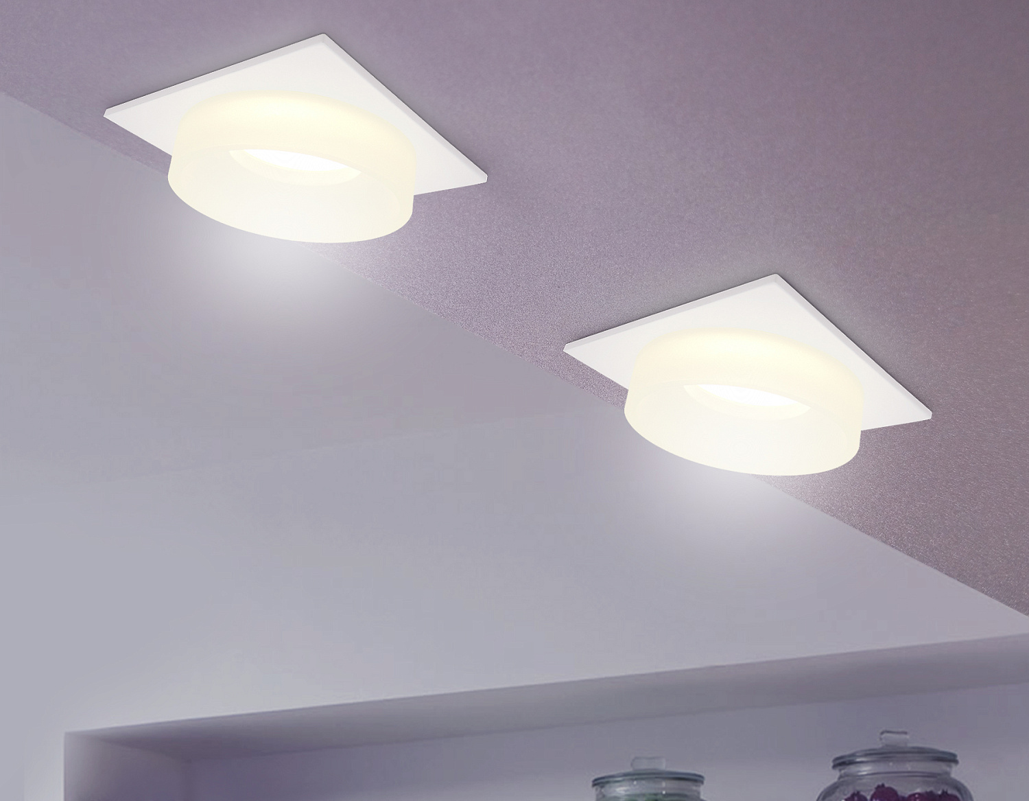 Встраиваемый точечный светильник с акрилом TN1314 SWH/FR белый песок/белый матовый GU5.3 92*92*45