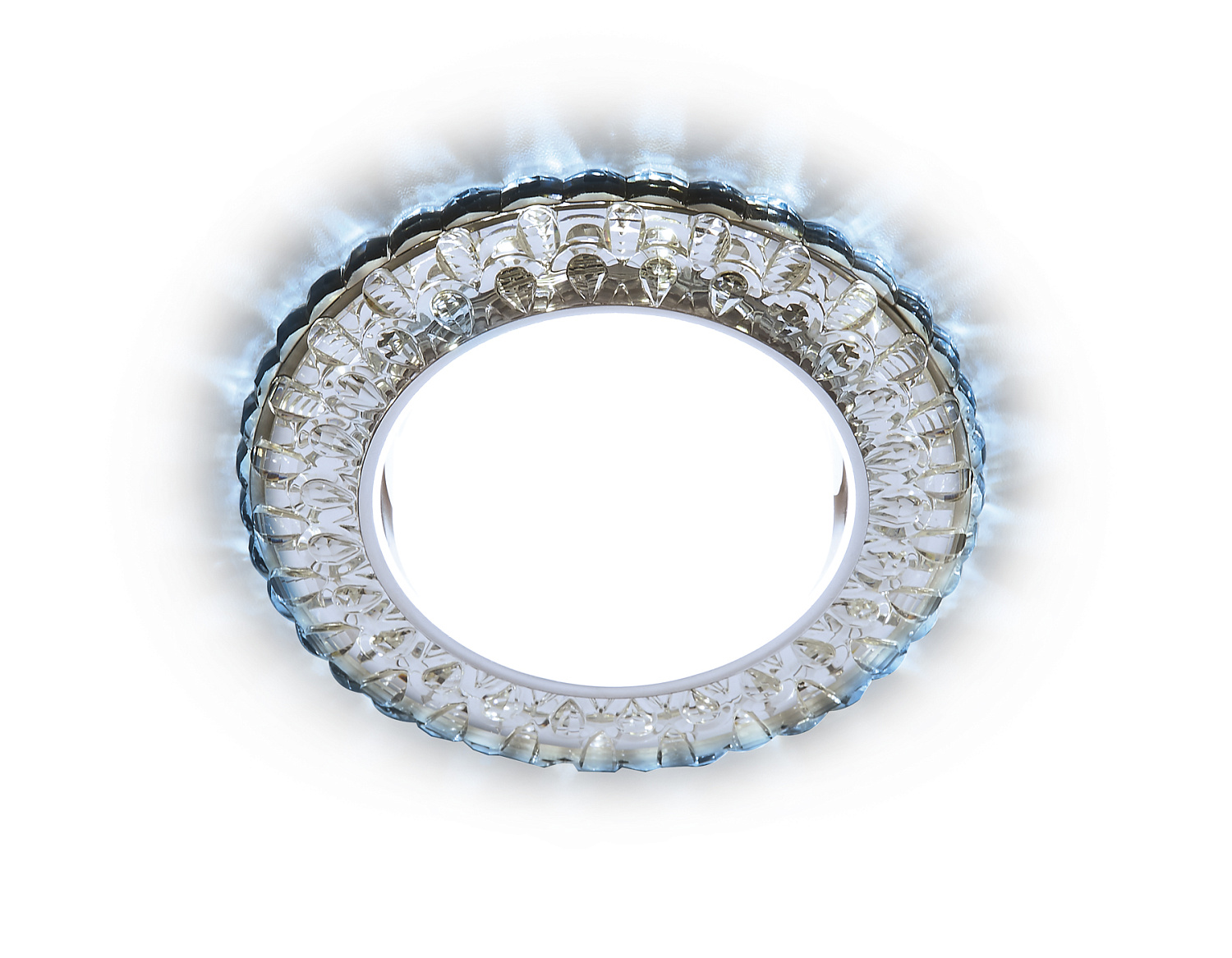 Встраиваемый точечный светильник GX53 с LED подсветкой G315 CL/CLD хром/прозрачный GX53+3W(LED COLD)