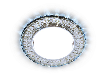 Встраиваемый точечный светильник GX53 с LED подсветкой G315 CL/CLD хром/прозрачный GX53+3W(LED COLD)