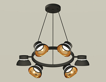 Комплект подвесного поворотного светильника XB9193101/6 SBK/PYG/CL черный песок/золото желтое полированное/прозрачный GX53 (C9193, N8145)