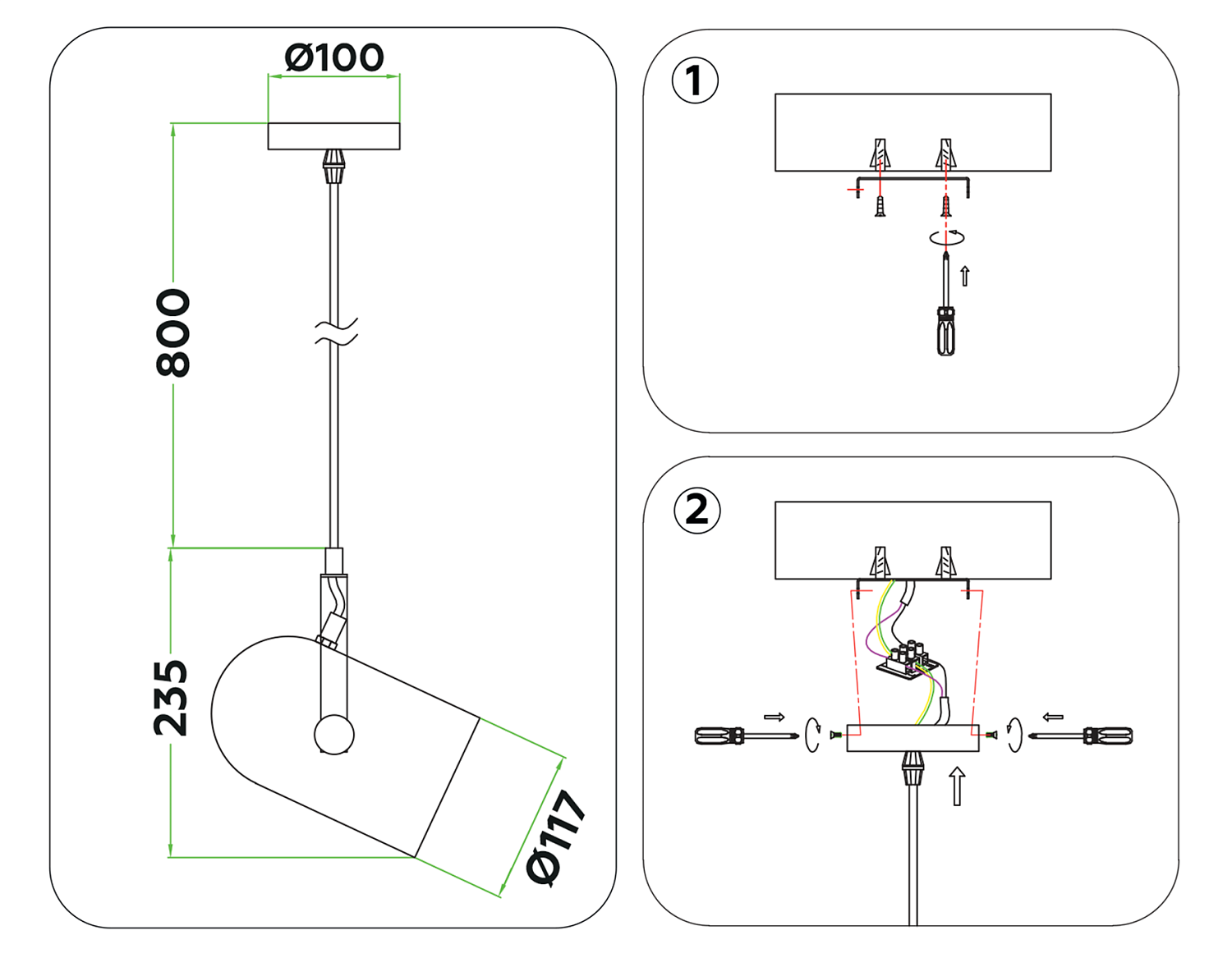 Подвесной светильник в стиле лофт TR8205 WH белый E27 max 40W D117*1035