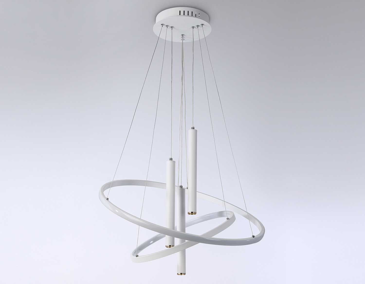 Подвесной управляемый светодиодный светильник FL5371/2+3 WH белый 93W 3000K/4200K/6400K+4200K D600/400*1200 (ПДУ ИК)