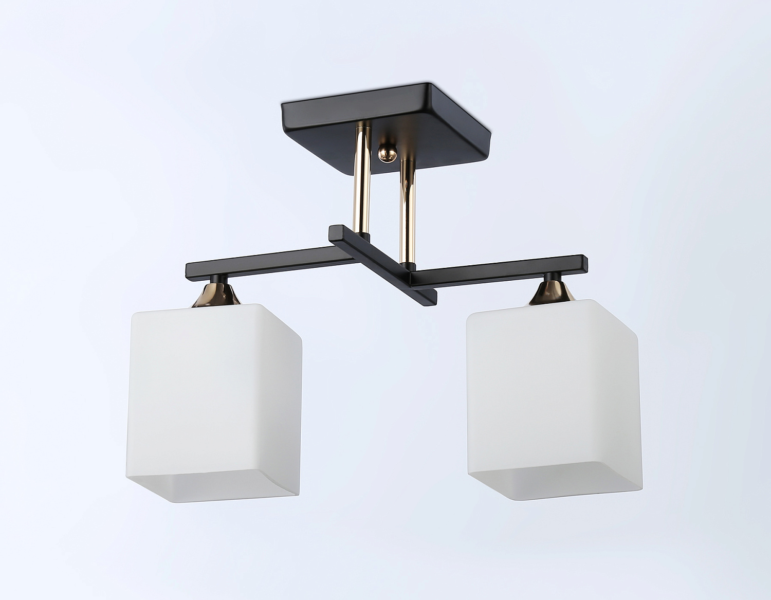 Подвесной светильник TR303112/2 BK/FGD/FR черный/золото/белый матовый E27/2 max 40W 360*190*290