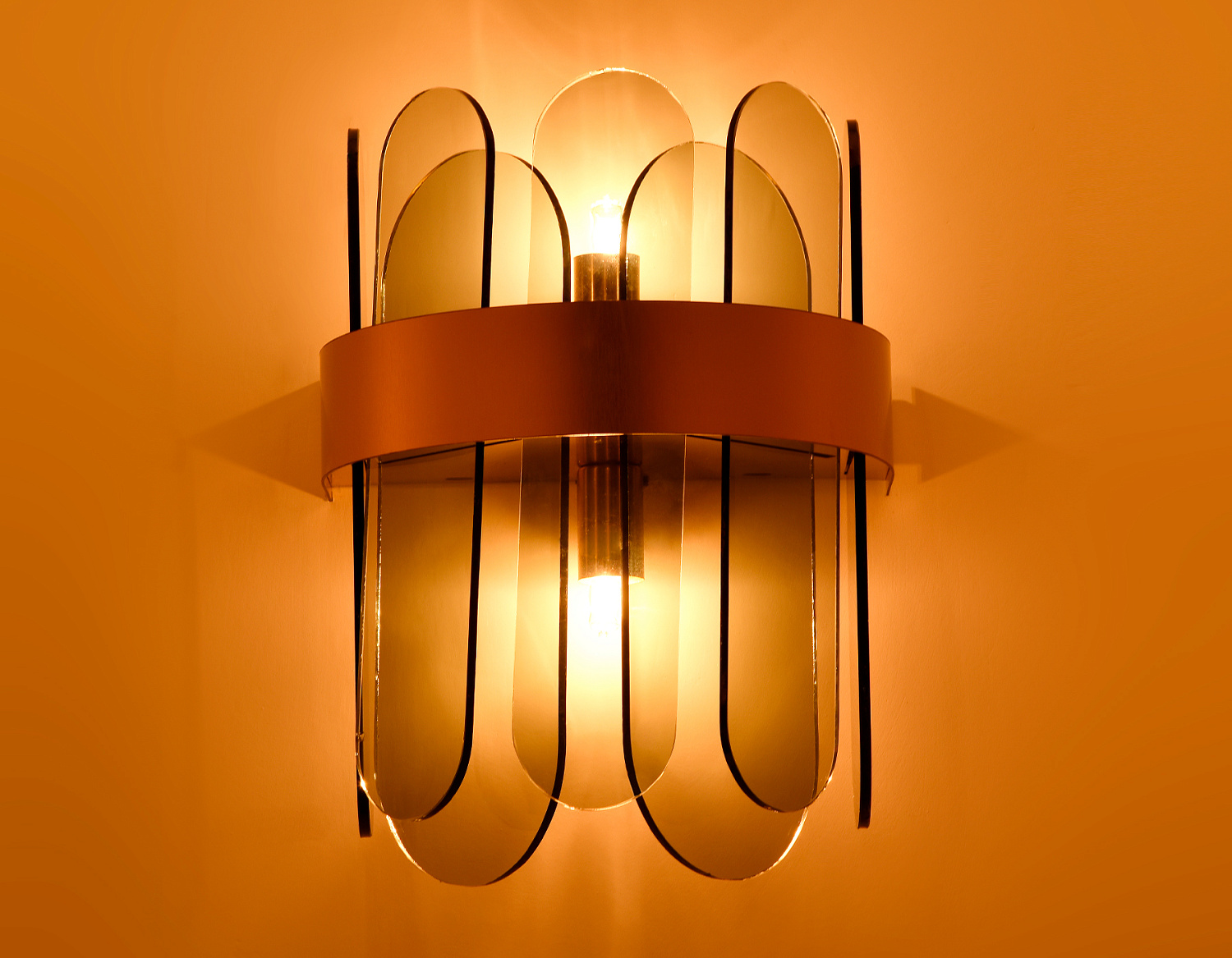 Настенный светильник с хрусталем TR5348/2 GD/SM золото/дымчатый G9/2 max 40W 270*200*140