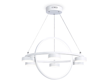 Подвесной светодиодный светильник с пультом FL51772/2+6 WH белый 3000K/4200K/6400K 58W D600/380*1200 (ПДУ ИК)