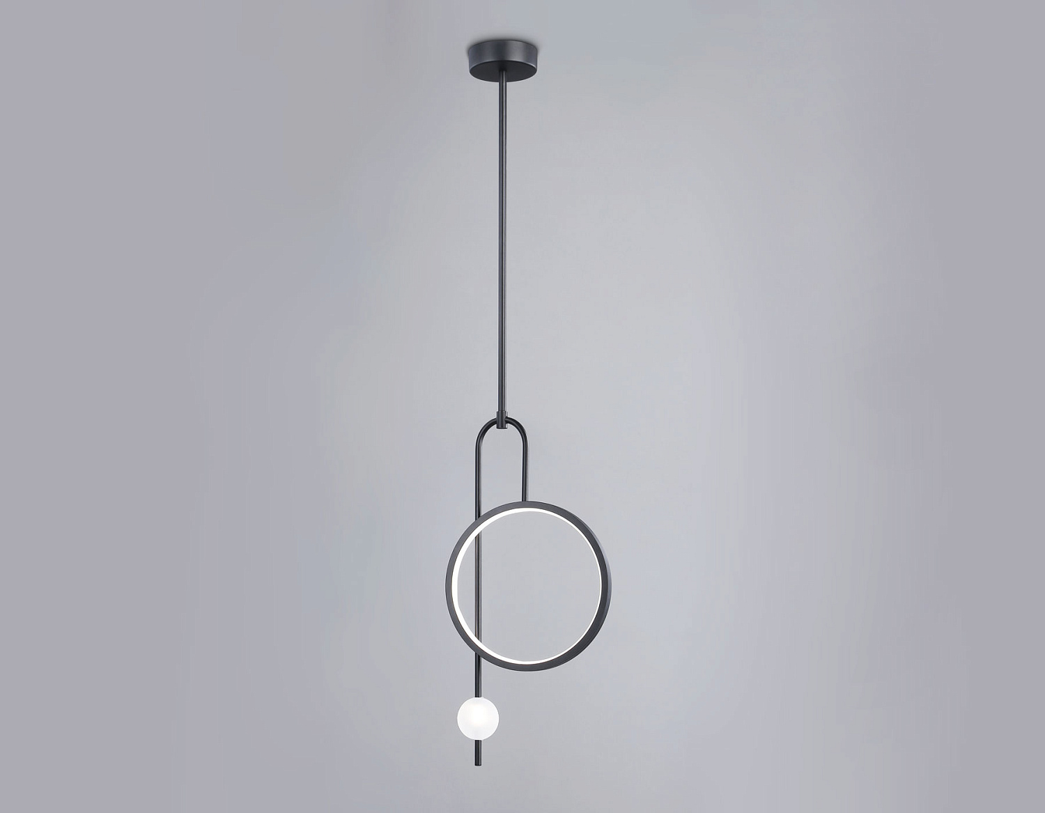 Подвесной светодиодный светильник FL66435 BK черный 4200K 13W 240*60*1580 (Без ПДУ)