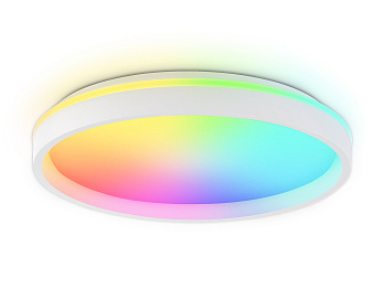 Светодиодный светильник RGB с пультом управления FZ607 WH/GD белый/золото IP20 66W 3000K-6500K+RGB D490*85 (ПДУ ИК)