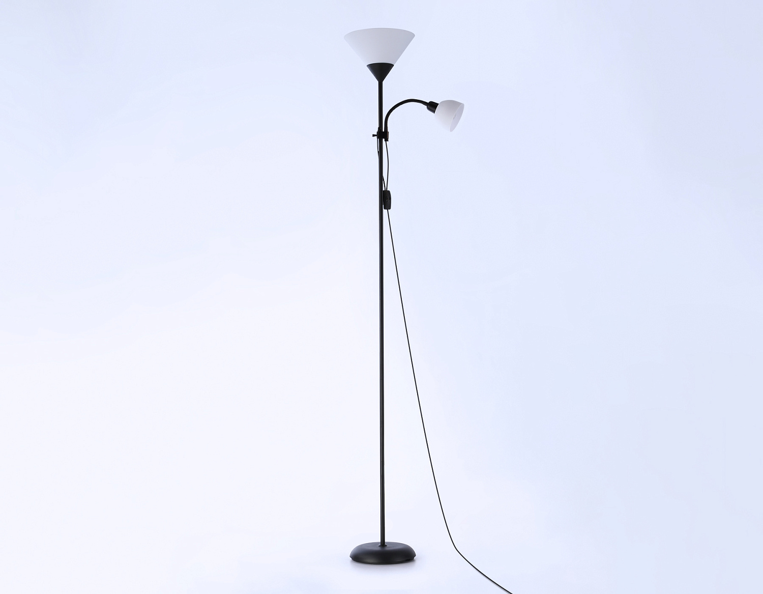 Светильник напольный с выключателем на проводе TR97629/2 BK черный E27+E14 max 40W D245/100*1770