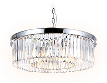 Подвесная люстра с хрусталем TR5096/8 CH/CL хром/прозрачный E14/8 max 40W D600*760