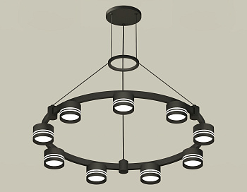 Комплект подвесного светильника с акрилом Techno Ring XR92051903/9 SBK/FR черный песок/белый матовый GX53 (A9205, C9242, N8478)