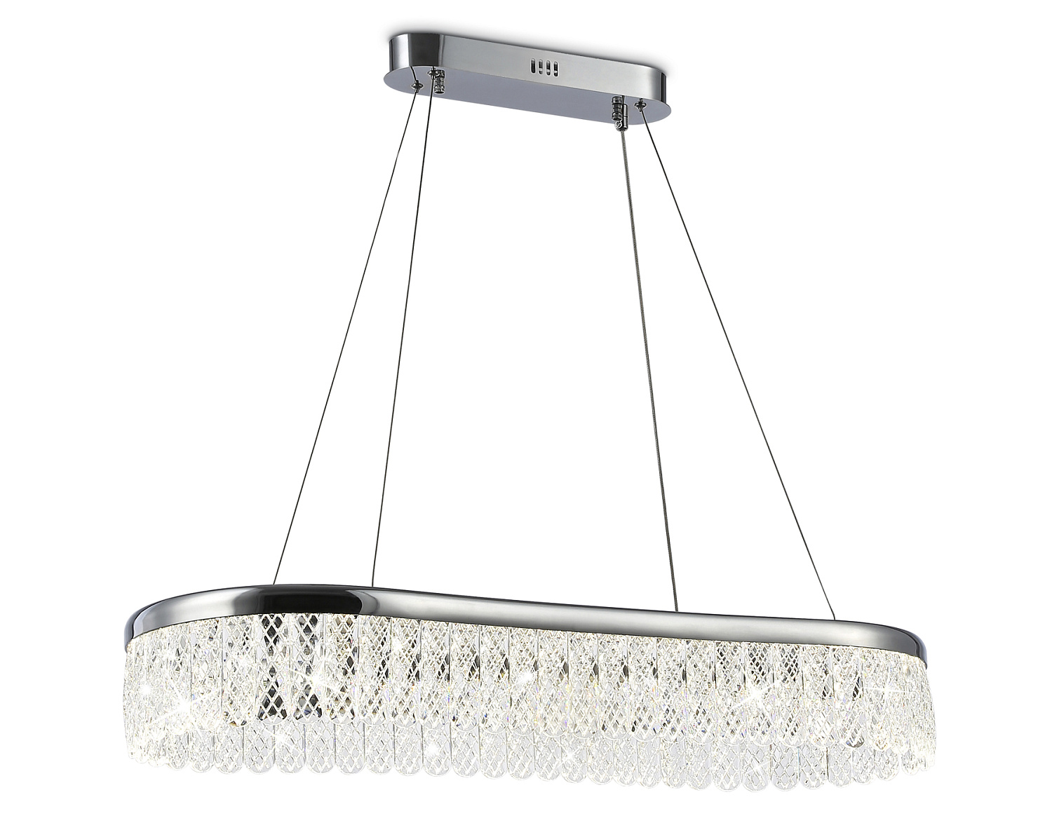 Подвесной светодиодный светильник с хрусталем TR49733 CH хром 38W 3000K/4200K/6400K 800*300*980 (Без ПДУ)