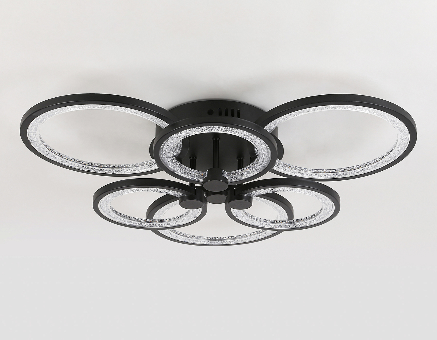 Потолочный светодиодный светильник с пультом FA4092/3+3 BK черный 100W 3000K+6400K/4200K/6400K+3000K 620*570*120 (ПДУ ИК)