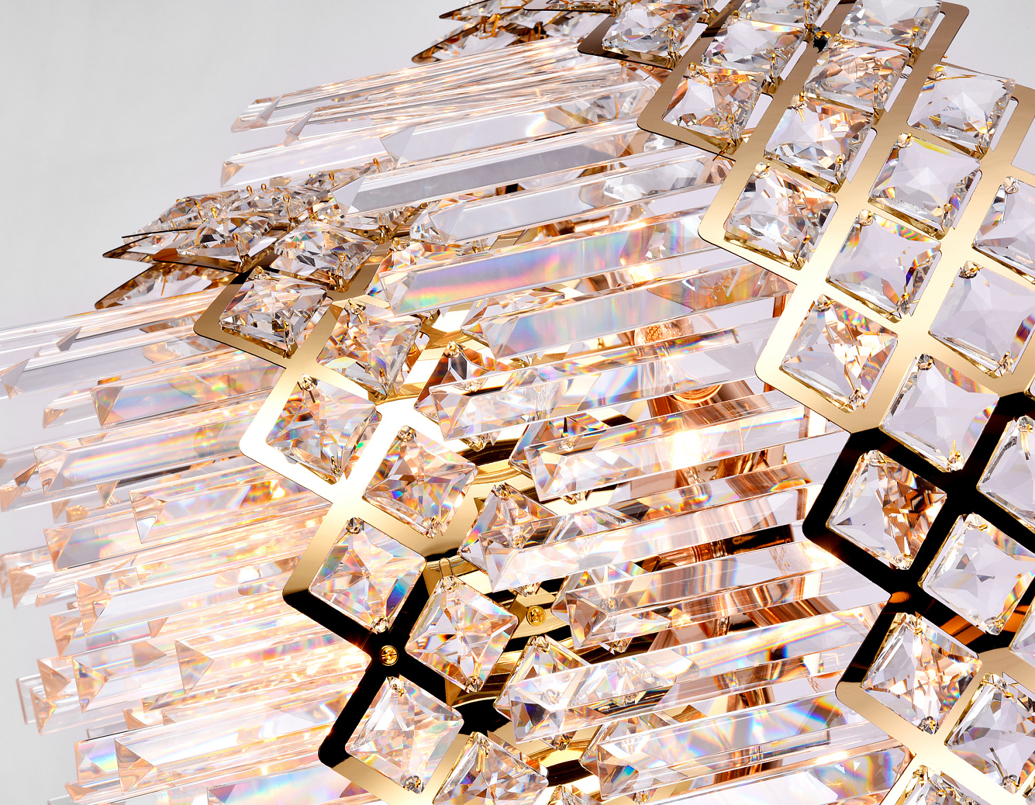 Подвесная люстра с хрусталем TR5275/8 GD/CL золото/прозрачный E14/8 max 40W D520*880