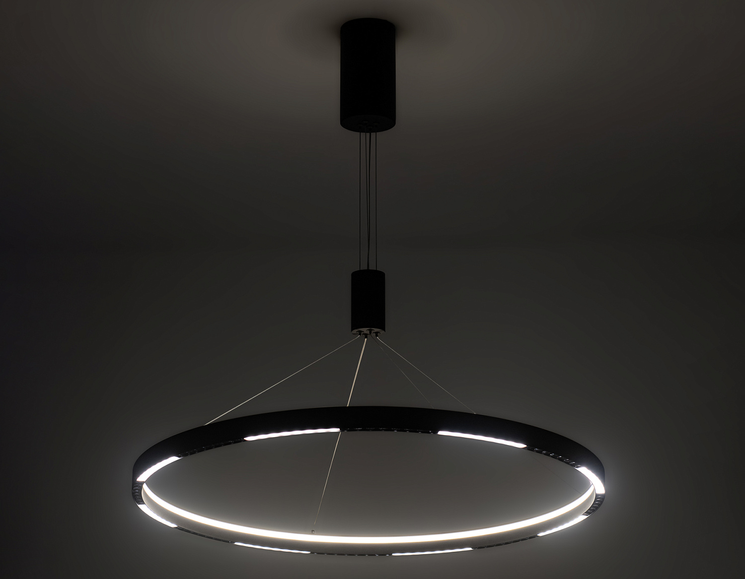 Подвесной светодиодный светильник FL5856 BK черный 40W 3000K/4200K/6400K D800*860 (без ПДУ)