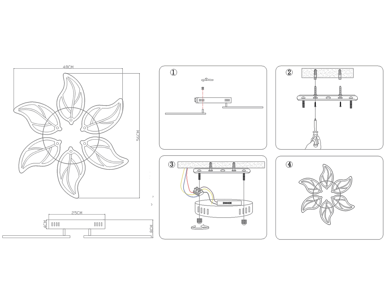 Потолочный светодиодный светильник с пультом FA459/6 WH белый 90W 560*480*80 (ПДУ РАДИО 2.4)