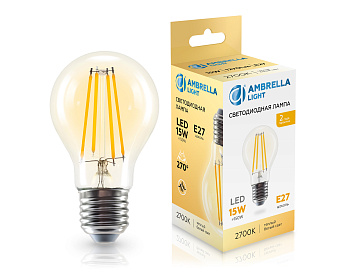 Лампа светодиодная Лон A60 15W 2700K 601513 Filament LED A60 15W E27 2700K 220-240V