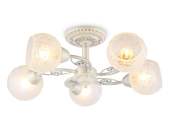 Потолочная люстра TR3062/5 WH/SL/FR белый/серебро/белый матовый E27/5 max 40W D615*245