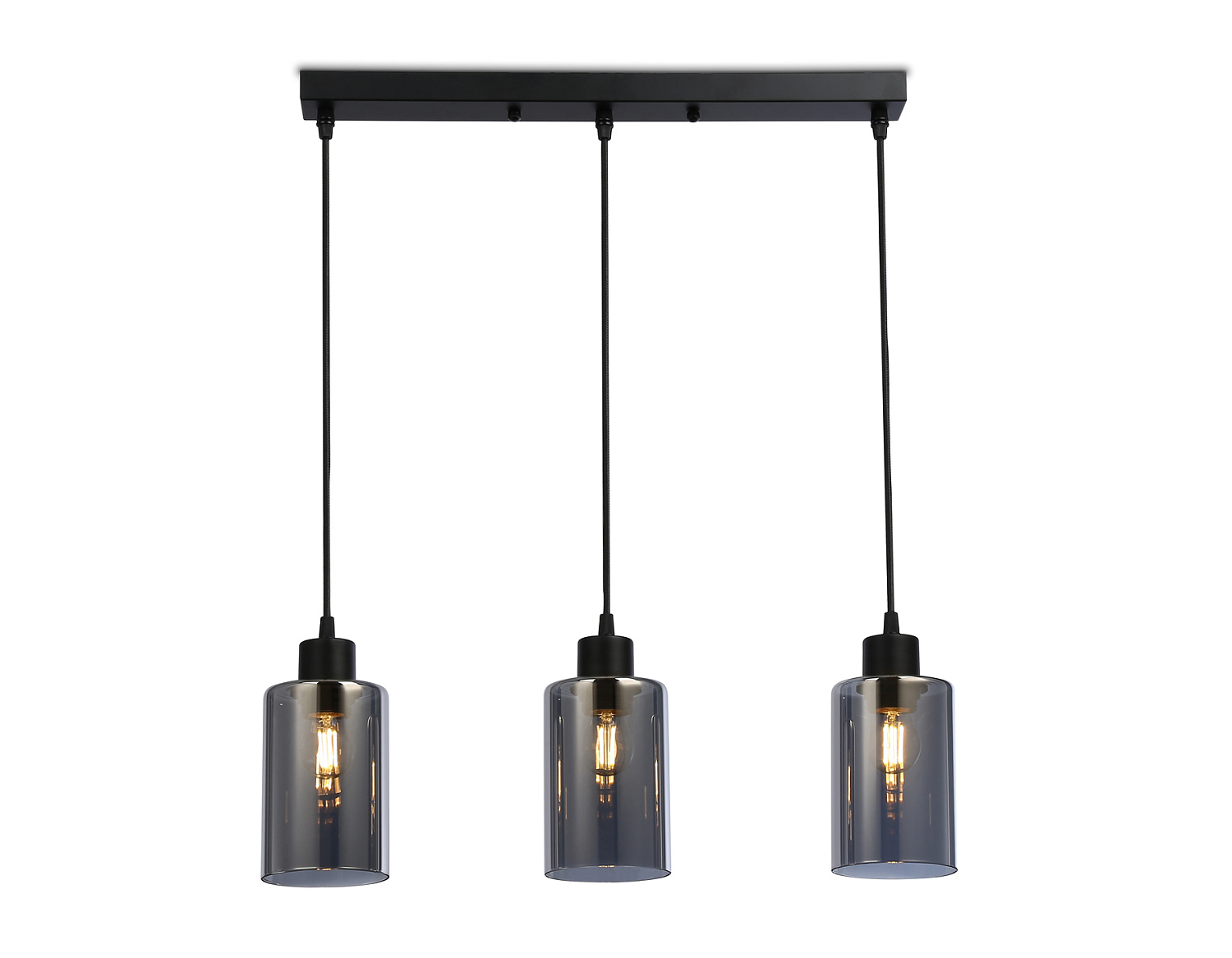 Подвесной светильник в стиле лофт TR3698/3 BK/SM черный/дымчатый E27*3 max 40W 560*100*1040