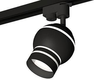 Комплект трекового однофазного светильника с подсветкой XT1102065 SBK/FR черный песок/белый матовый MR16 GU5.3 LED 3W 4200K (A2521, C1102, N7142)