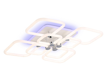 Светодиодный потолочный светильник с подсветкой FA3866/4+4 WH белый 144W 3000K-6400K+RGB 627*627*121 (ПДУ РАДИО 2.4G)