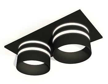 Комплект встраиваемого светильника с акрилом XC6526062 SBK/FR черный песок/белый матовый MR16 GU5.3 (C6526, N6236)