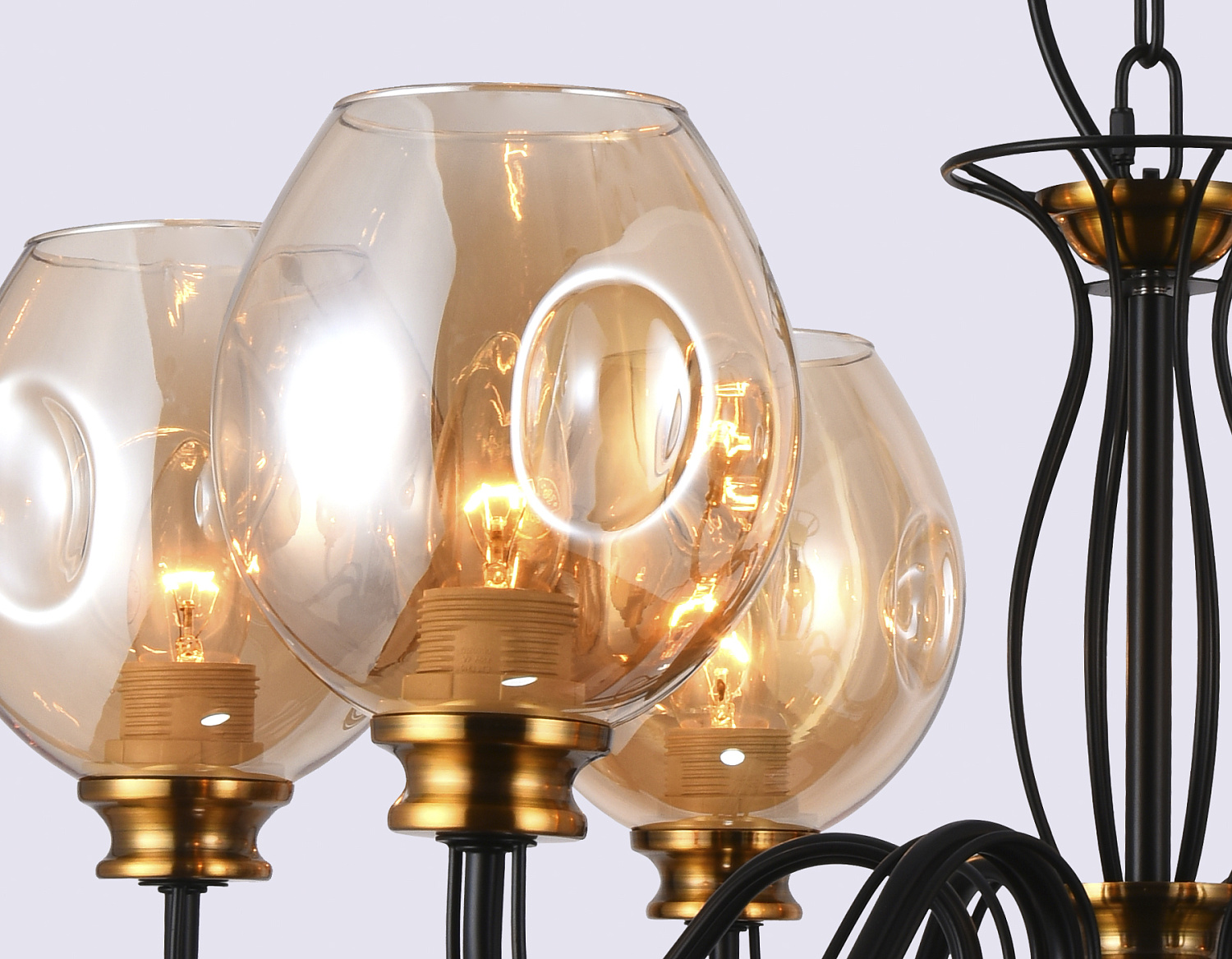 Подвесная люстра TR9055/6 BK/TI черный/янтарь E27 max 40W D700*850