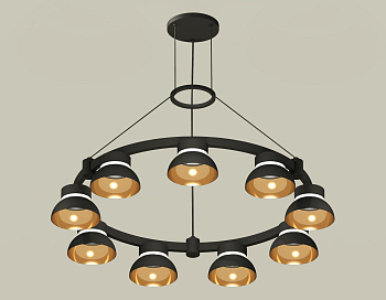 Комплект подвесного светильника Techno Ring XR92051702/9 SBK/PYG/CL черный песок/золото желтое полированное/прозрачный GX53 (A9205,C9242,N8145)