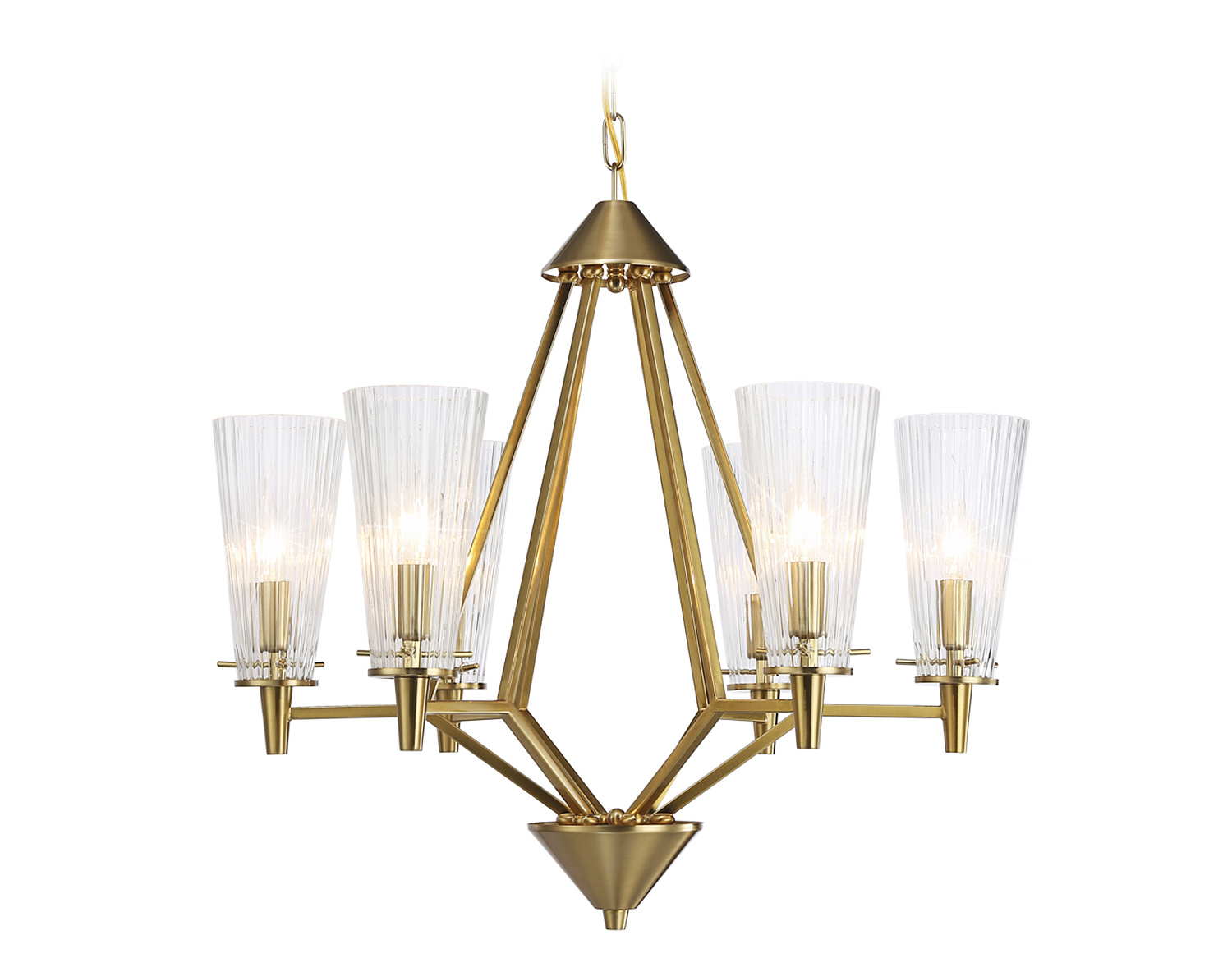 Подвесная люстра TR3231/6 BS/FR латунь/белый матовый E14*6 max 40W D610*585