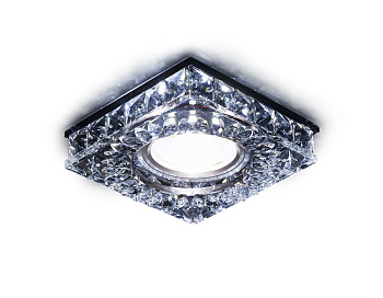 Встраиваемый точечный светильник MR16 со светодиодной подсветкой S251 BK хром/тонированный хрусталь/MR16+3W(LED WHITE)