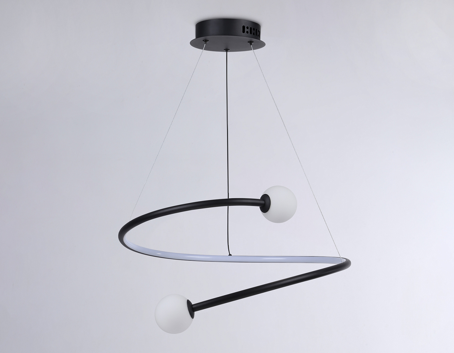 Подвесной светодиодный светильник с пультом управления FL66293 BK черный 39W 3000K-6400K D500*1000 (ПДУ ИК)