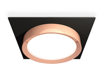 Комплект встраиваемого светильника XC8062006 SBK/PPG черный песок/золото розовое полированное GX53 (C8062, N8126)