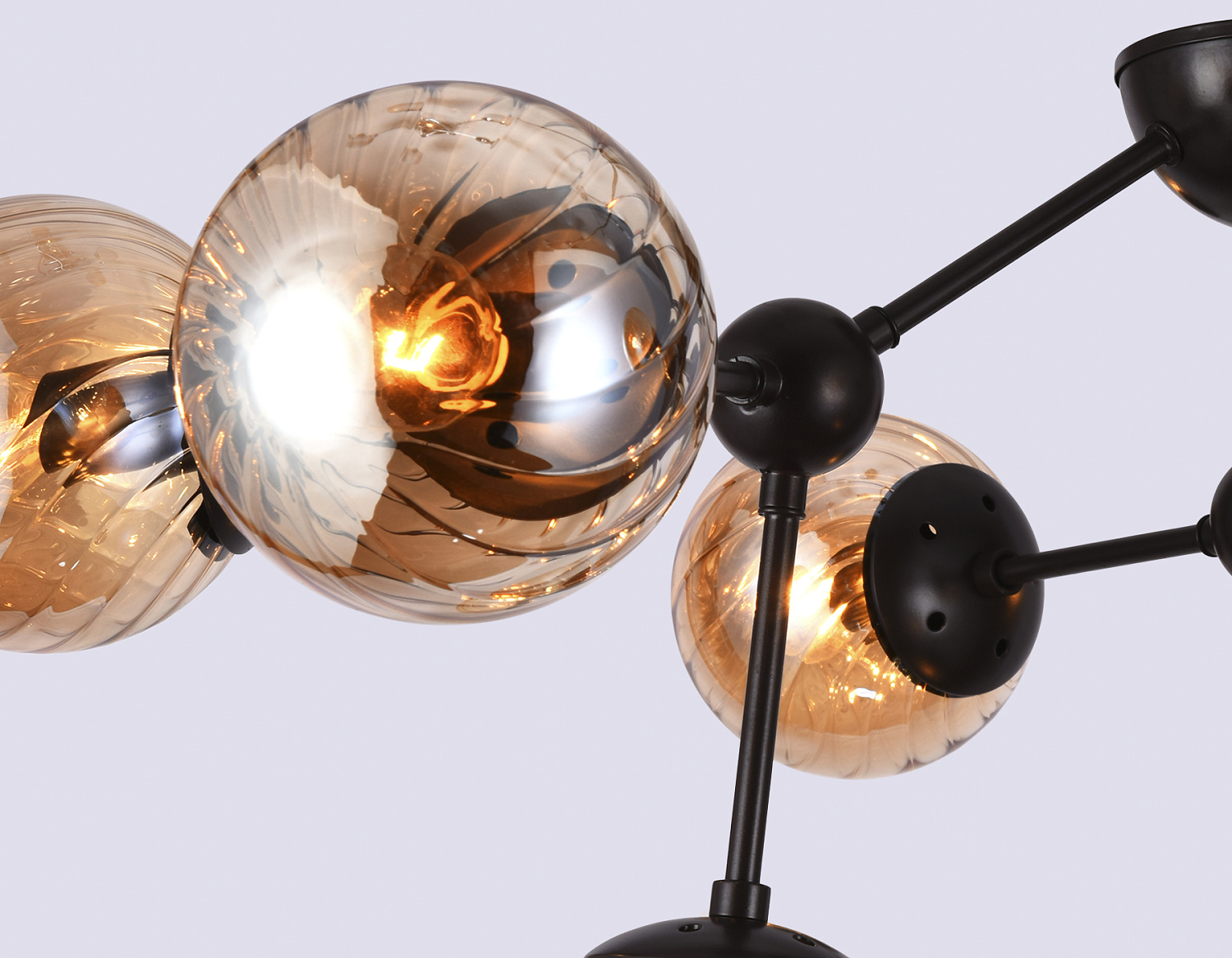 Потолочная люстра TR9018/9 DCF/TI темный кофе/янтарь E14 max 40W D830*440