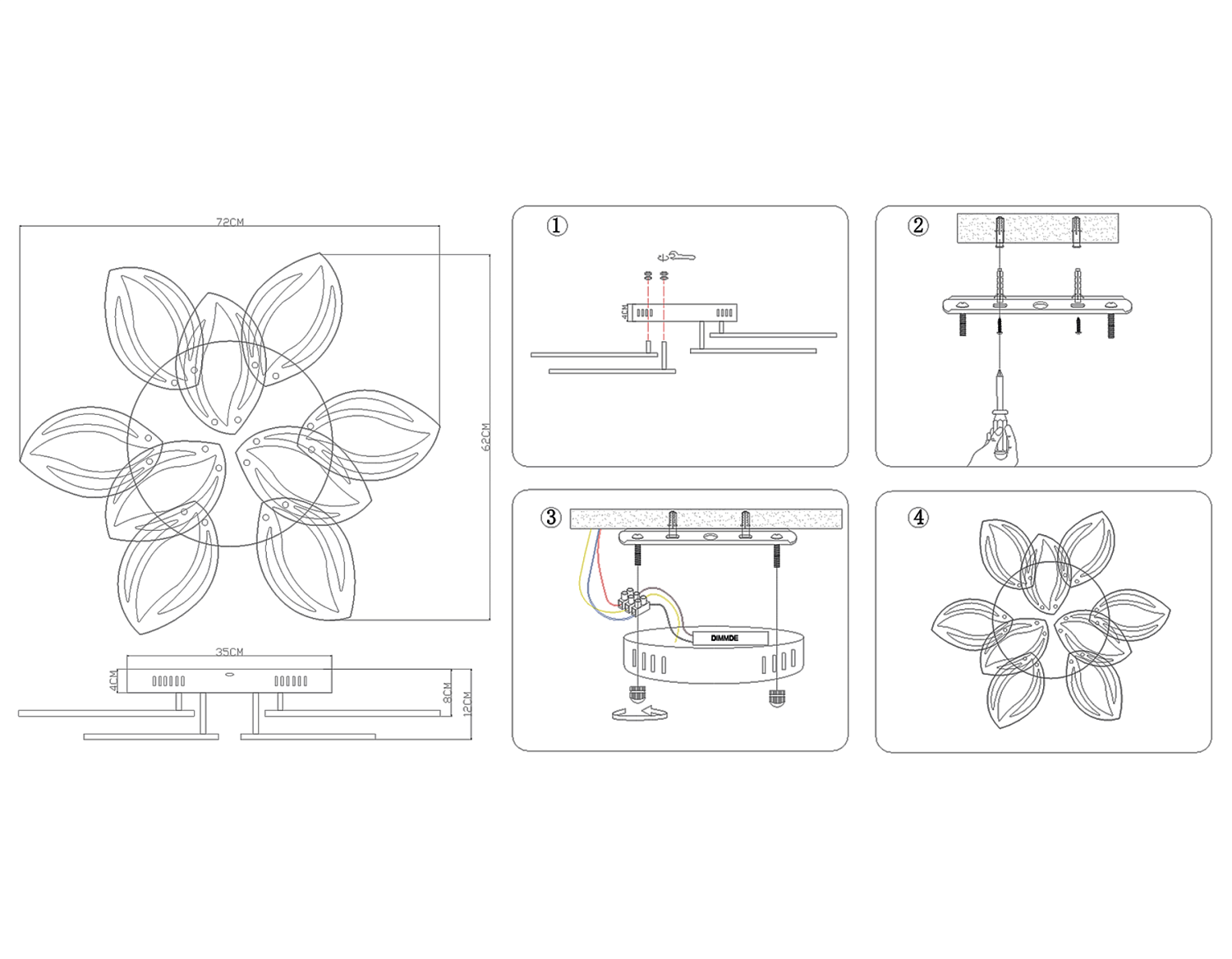 Потолочный светодиодный светильник с пультом FA460/6+3 WH белый 135W 670*590*120 (ПДУ РАДИО 2.4)