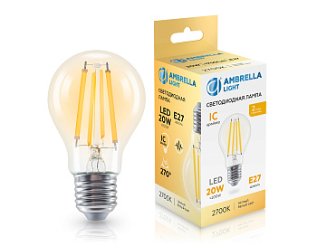 Лампа светодиодная Лон A60 20W 2700K 602013 Filament LED A60 20W IC E27 2700K 220-240V