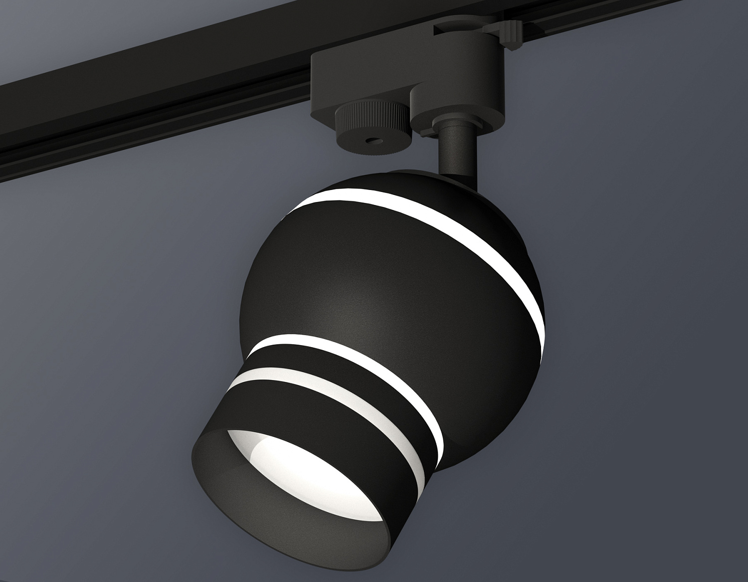 Комплект трекового однофазного светильника с подсветкой XT1102065 SBK/FR черный песок/белый матовый MR16 GU5.3 LED 3W 4200K (A2521, C1102, N7142)