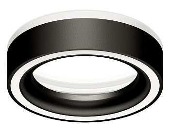 Насадка передняя для корпуса светильника с диаметром отверстия D85mm N8434 SBK/FR черный песок/белый матовый D85*H23mm Out20mm GX53