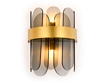 Настенный светильник с хрусталем TR5348/2 GD/SM золото/дымчатый G9/2 max 40W 270*200*140