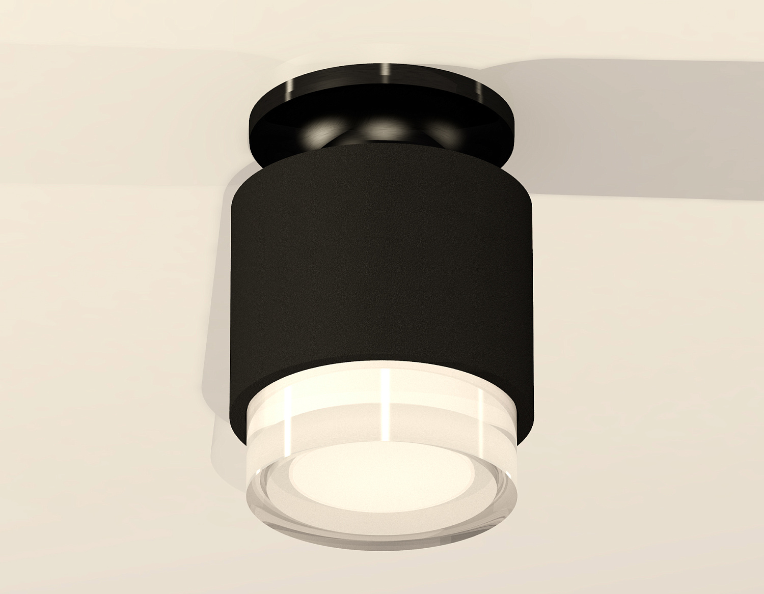 Комплект накладного светильника с акрилом XS7511065 SBK/PBK/FR черный песок/черный полированный/белый матовый MR16 GU5.3 (N7926, C7511, N7160)