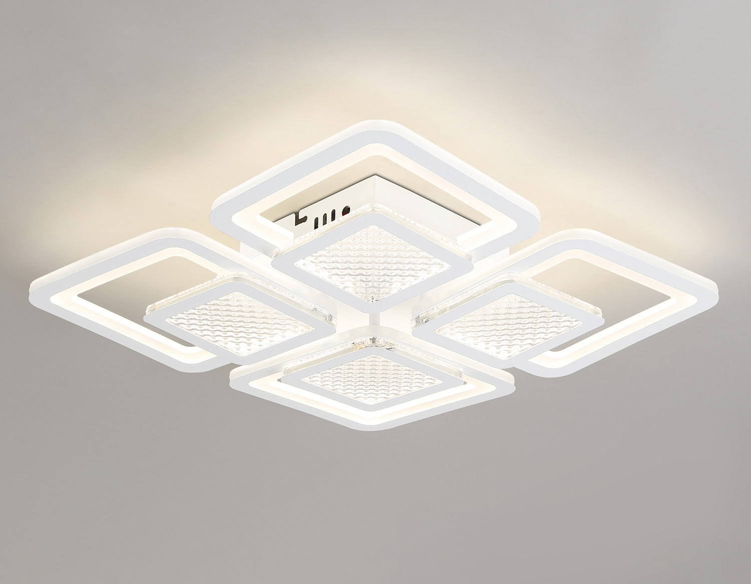 Потолочный светодиодный светильник с пультом FA4283/4+4 WH белый 100W 3000K+6400K/4200K/6400K+3000K 435*435*70 (ПДУ ИК)