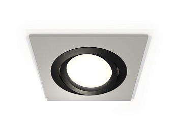 Комплект встраиваемого поворотного светильника XC7633081 SGR/PBK серый песок/черный полированный MR16 GU5.3 (C7623, N7002)