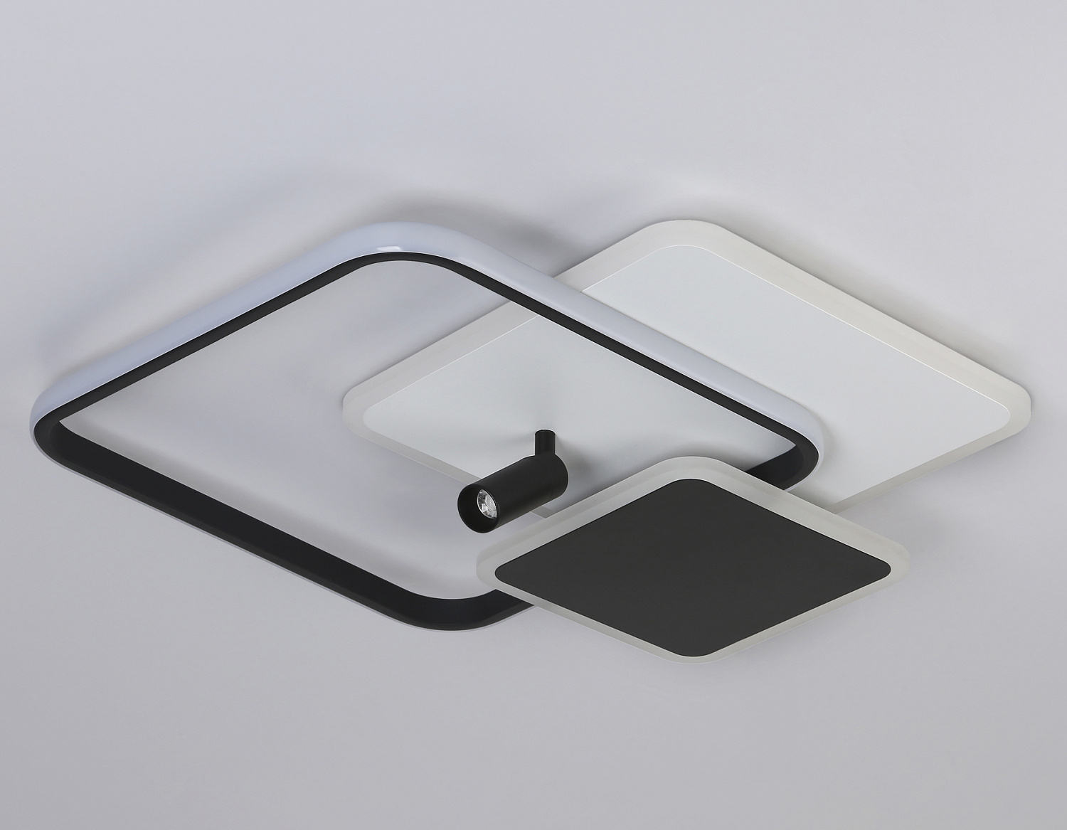 Настенно-потолочный светодиодный светильник с пультом FL5120/3+1 WH/BK 83W белый/черный 3000K/4200K/6400K+4200K 517*482*110 (ПДУ ИК)