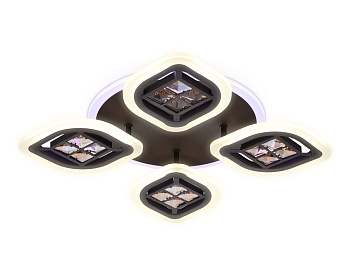 Потолочный светодиодный светильник с пультом FA281/4 CF/TI кофе/янтарь 69W 530*530*80 (ПДУ РАДИО 2.4G)