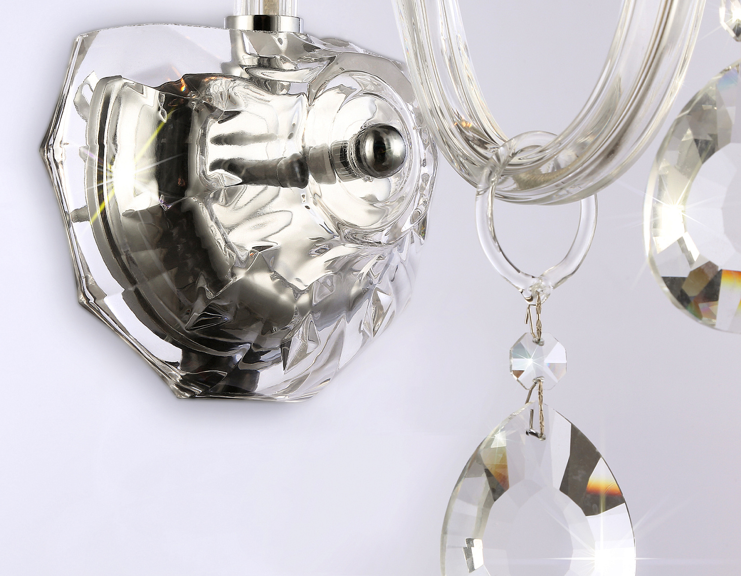 Настенный классический светильник с хрусталем TR4911 CH/CL хром/прозрачный E14 max 40W 294*160*246