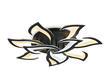 Потолочный светодиодный светильник с пультом FA4474/7+3 BK черный 112W 3000+6400K/4200K/6400+3000K D850*120 (ПДУ ИК)