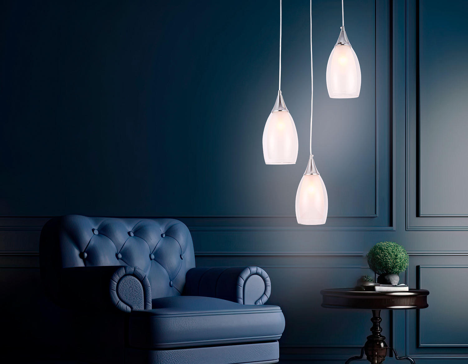 Подвесной светильник TR3548/3 CH/CL хром/прозрачный E14 max 40W 370*130*1000