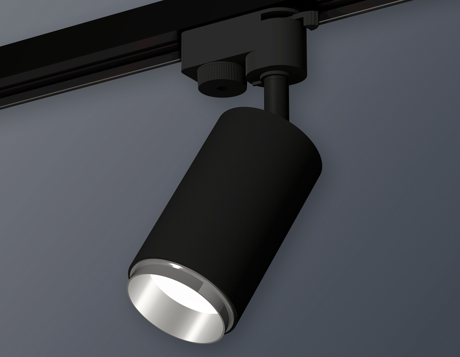 Комплект трекового однофазного светильника XT6323042 SBK/PSL черный песок/серебро полированное MR16 GU5.3 (A2521, C6323, N6122)